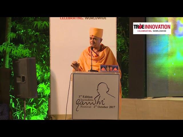 Swami Brahmaviharidas of BAPS at Incredible Gandhi Festival 2017