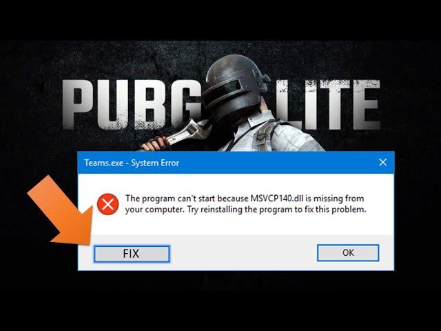 MSVCP140.dll error! PUBG problem solved | Problem while installing game | How to install PUBG LITE