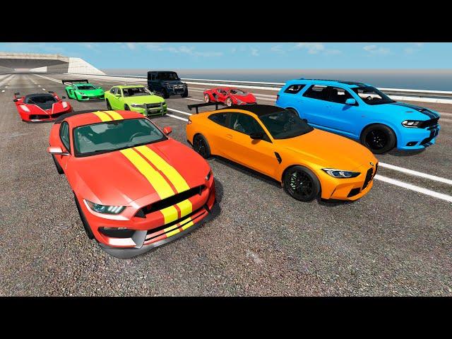 ДЛИННАЯ ГОНКА НА ВЫЖИВАНИЕ БЕЗ ТОРМОЗОВ! Битва иномарок. Гоша и Чич. Beamng drive.