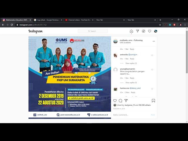 FULL DESAIN IKLAN INSTAGRAM PENERIMAAN MAHASISWA BARU - CORELDRAW X7