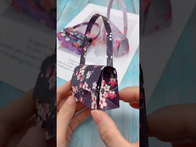 Origami Handbag | DIY How to Make Paper bag cute little Mini handmade paper bag