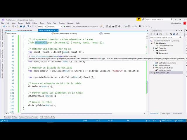 11- Tutorial Sqlite.net - ejemplos y arquitectura | Proyecto 1 | Xamarin Android