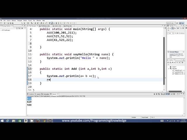 Java Tutorial For Beginners 17 - Parameter passing and Returning a Value from a Method