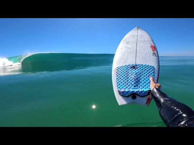 SURFING A SPICY NEW BOARD IN GLASSY WAVES! (RAW POV)