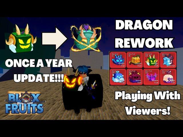 Blox Fruits LIVE! Dragon Fruit Rework! STOCK/LEVIATHAN/GIVEAWAYS PERM FRUITS