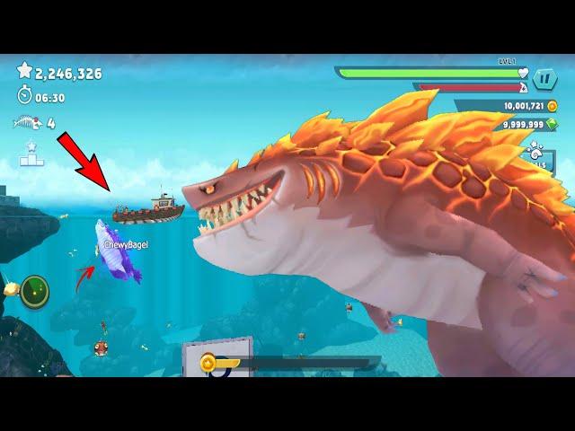 Hungry Shark Evolution - Giant Monster Magmajira Vs Enemy Sharkjira - Real Gameplay