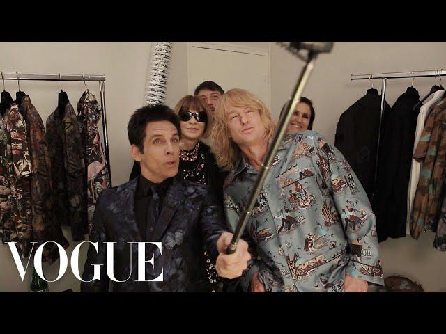 Anna Wintour Talks Runway Walks with Derek Zoolander and Hansel Backstage at Valentino