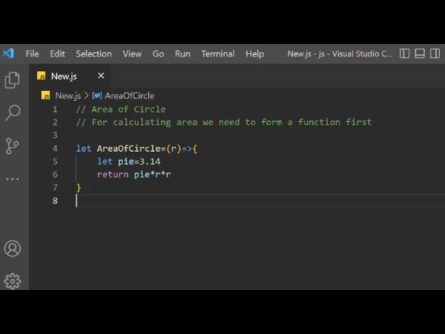 JavaScript Function to calculate Area of circle