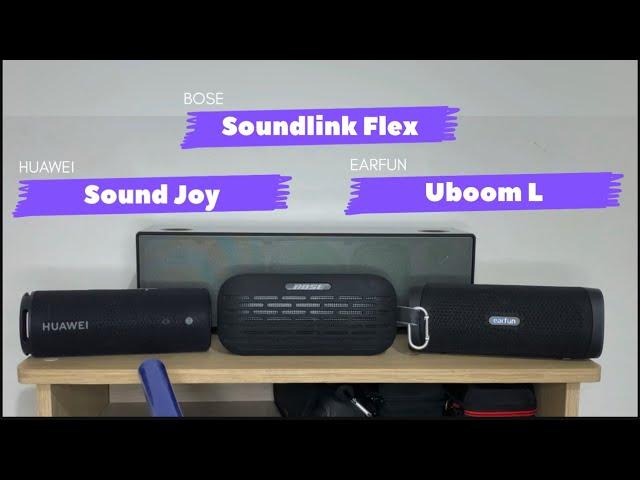 Bose Flex vs Earfun Uboom L vs Huawei Sound Joy / Prueba de sonido / Audio Test/ 