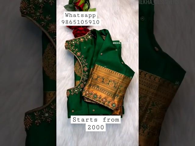 Green blouse designspot neck blouse designssimple aari work blouse designs |zardosi design blouses