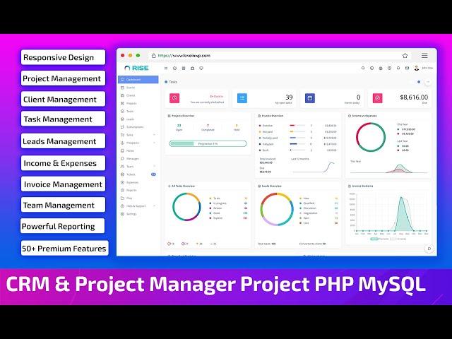 Complete CRM and Project Management System using PHP MySQL Project Source Code