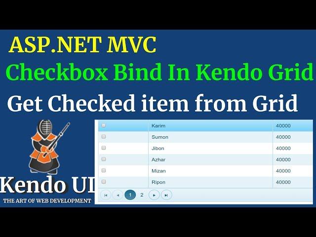 How to bind Checkbox Inside Kendo Grid
