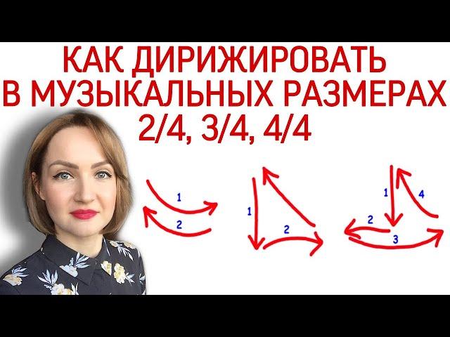 Как дирижировать в музыкальных размерах 2/4, 3/4, 4/4. Размер в музыке. Дирижирование.