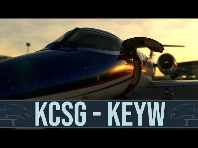  KCSG to KEYW: Mastering the Flysimware LearJet 35A - A Learning Flight Over Diverse Terrain!