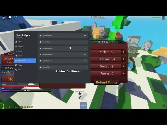 Roblox Da Piece Script (AutoFarm Mobs, AutoQuest, AutoStats, AutoSkills)