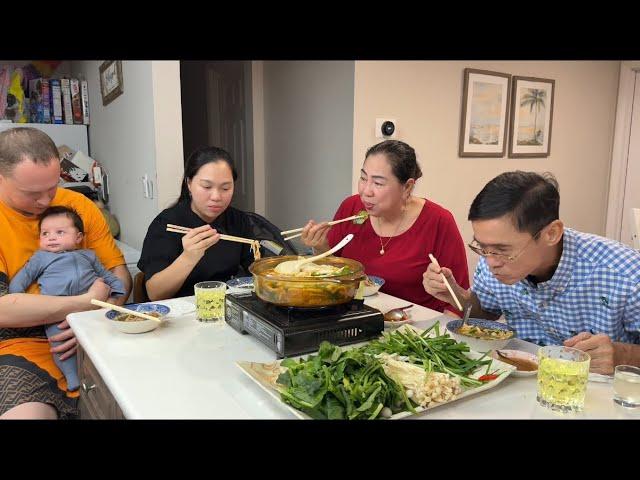 Vlog 2643 ll CẢ NHÀ CÙNG NHAU ĂN LẨU CHỈ TOÀN RAU CÙNG EM BÉ DONALD | HOYER FAMILY CUỘC SỐNG MỸ