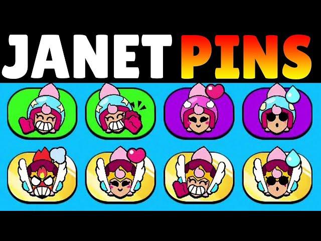 NEW ANIMATED JANET & VALKYRIE JANET PINS l BRAWL STARS