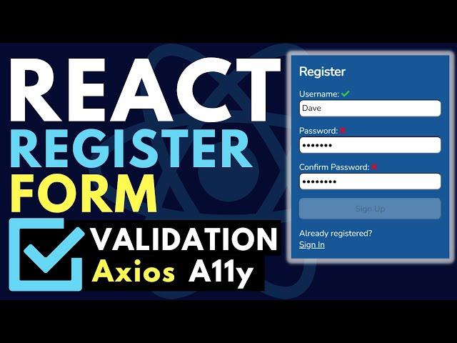 React JS Form Validation | Axios User Registration Form Submit | Beginners to Intermediate