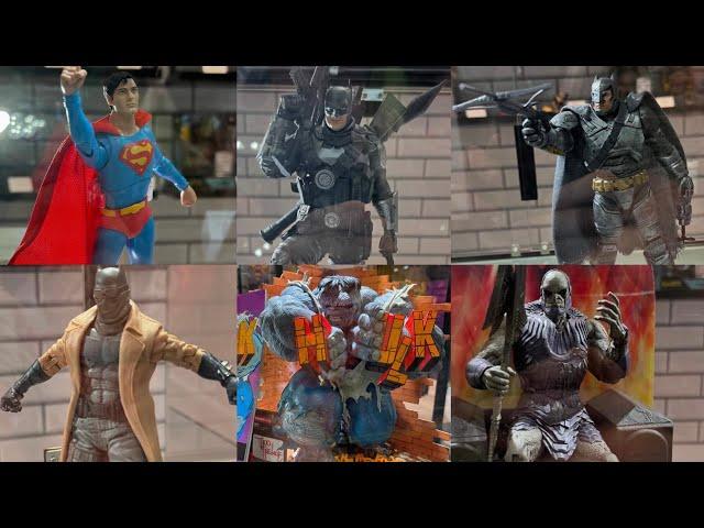 New McFarlane Toys Superman 78 Reeve, Batman, Darkseid, Hulk figures on display nycc 2024