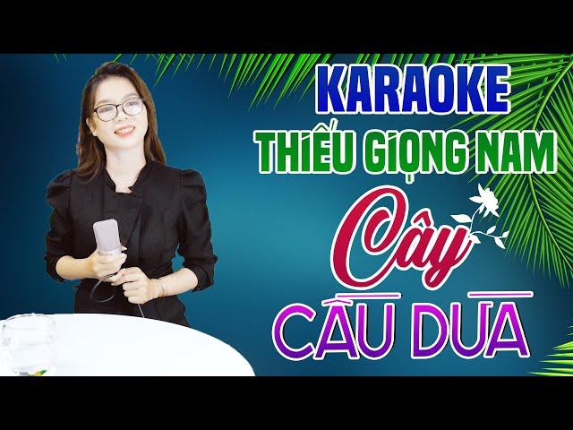 Karaoke Song Ca | CÂY CẦU DỪA - Thiếu Giọng Nam | Song Ca Với Lê Liễu