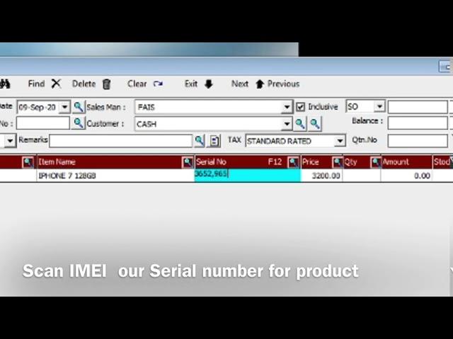 IMEI wise sales making in mobile shop