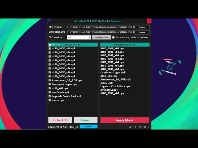 PES 2021 How to Install DP File List Generator