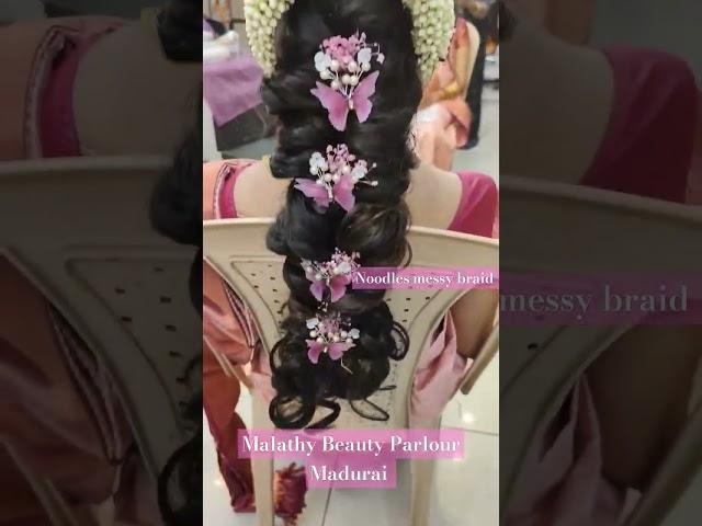 Noodles messy braid #maduraimakeupartist #makeup #malathybeautyparlourmadurai #hairstyle