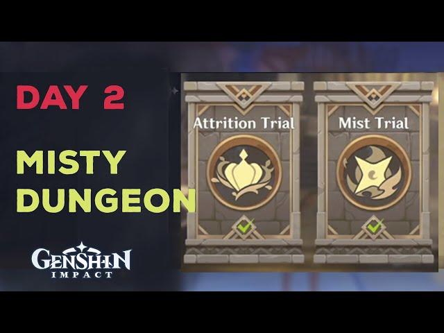 Day 2 Misty Dungeon Event Guide || Realm of Sand || Genshin Impact 3.3