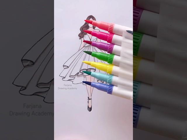  +  #art #satisfying #painting #shorts || Dress coloring