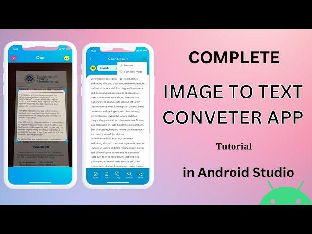 Make Image to Text Converter App | Text Recognition Android App | Google ML in Android Studio