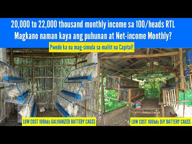 22,000 thousand monthly income sa 100 heads RTL | Magkano naman kaya puhunan at Net-income Monthly?