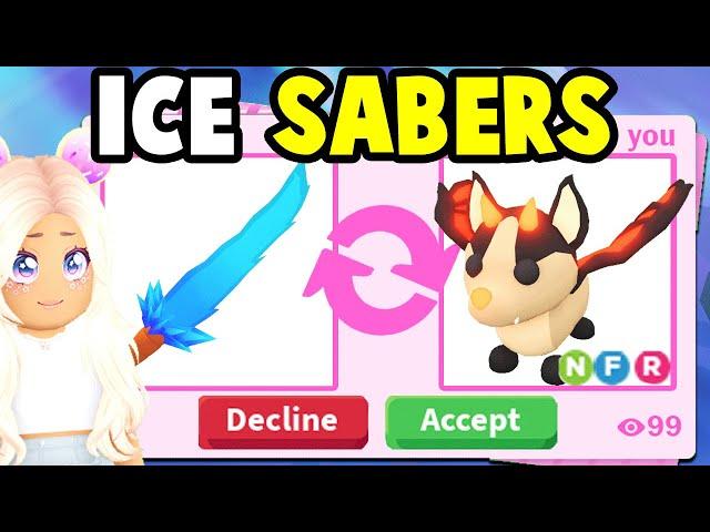 Trading NEW ICE SABERS in Adopt Me!