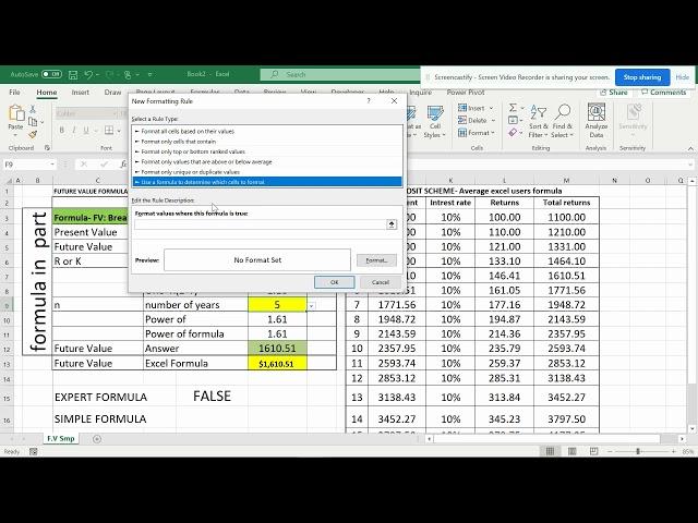 Cond format :Highlight rows based on a cell value in excel -Standard formula