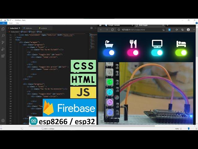 Toggle button - ESP8266/ESP32 - HTML CSS JS FireBase - Control your device from over the world!