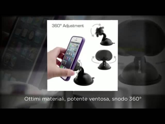 TecHERE Magneto - Supporto / porta telefono universale magnetico per auto con ventosa