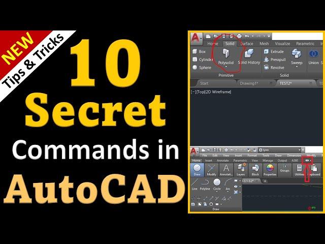 Top 10 Secret Commands for fast working in AutoCAD | AutoCAD Productivity Tips and Tricks