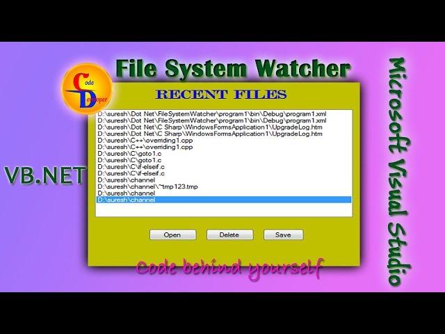 how to use FileSystemWatcher in vb.net | itechsoftwareacademy | Free Source Code