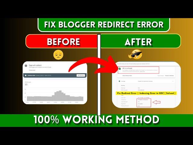 Indexing Problem 100%  Fix Redirect error Solve Redirect Error In Blogger