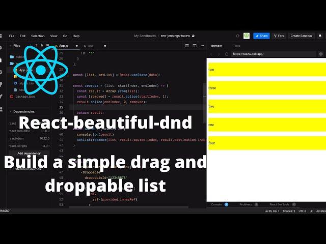 React beautiful dnd : Build simple drag and droppable list