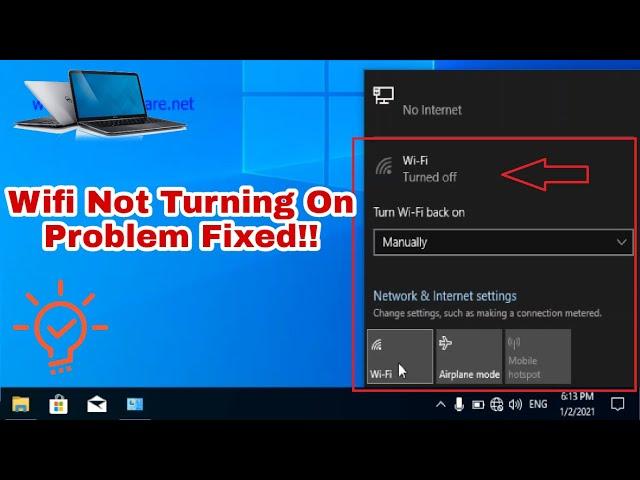 How to Turn on Wifi on Window 10 in Laptop | Wifi Not Turning on Problem Solved | Wifi Turned Off