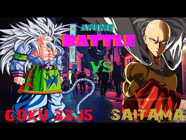 BattleAnimeCharacters - GOKU SSJ5 VS SAITAMA [HD]