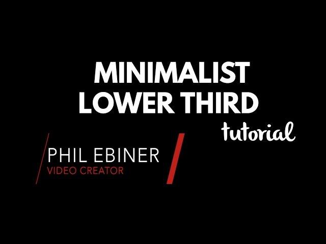 Minimalist Lower Third After Effects Tutorial