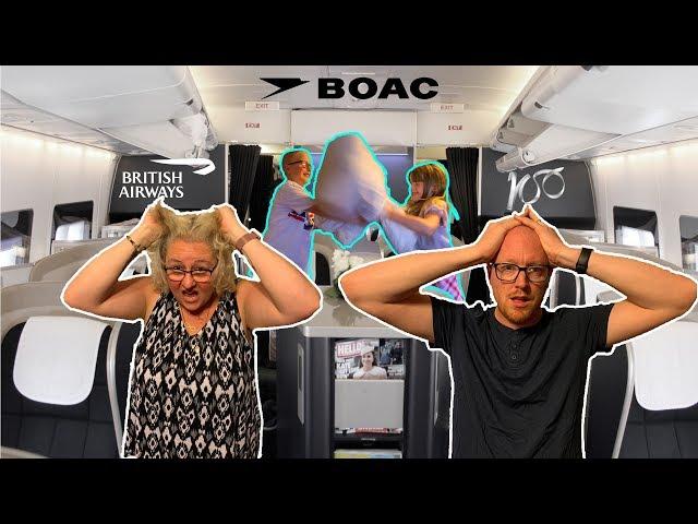 BRITISH AIRWAYS FIRST CLASS WITH 2 KIDS! BOAC Boeing 747!