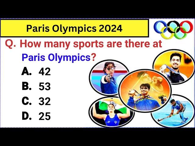 Paris Olympics 2024 GK | Paris Olympics important Questions | Sports GK | Sports Current Affairs