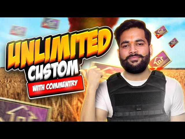 BGMI Unlimited Custom !! With Commentary | BGMI Live Free Custom Room | Gamer Baba