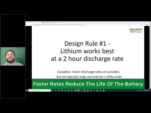 Fortress Power Tech Talk -  Episode 10 Design Rule 1 (2Hr Discharge)