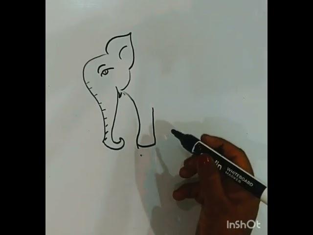 how to draw a cute Elephant  drawing for kids drawing