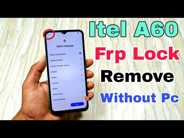 Itel A60 (A662L) Frp Unlock Without Pc  | Android 12 | Apps Note Open | Itel A60 Frp Lock Remove |