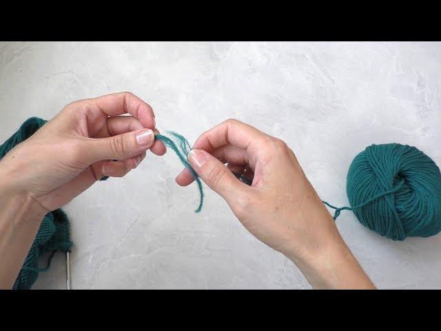 How to connect two strands with knitting. How to hide the tips of threads when knitting.