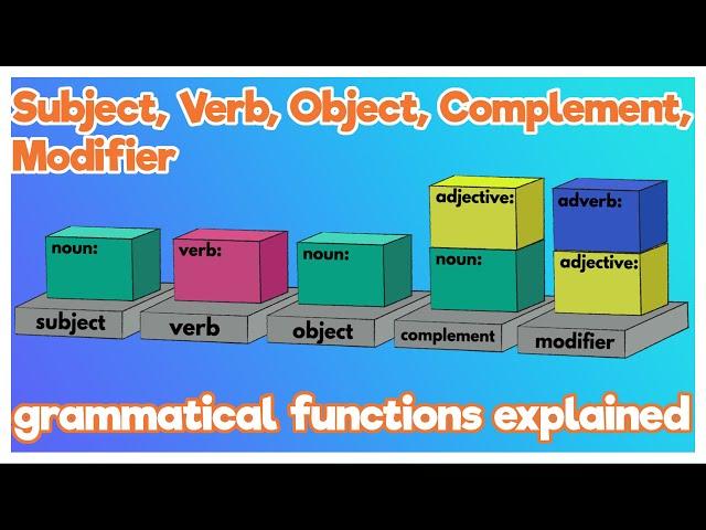 What is Subject, Verb, Object, Complement, Modifier: Grammatical Functions [basic English grammar]